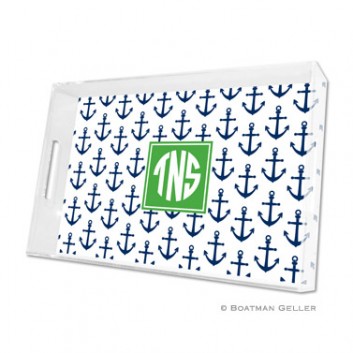 Lucite Tray – Anchors Navy 1 Lucite Tray - Anchors Navy