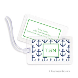 Luggage Tags - Anchors Navy