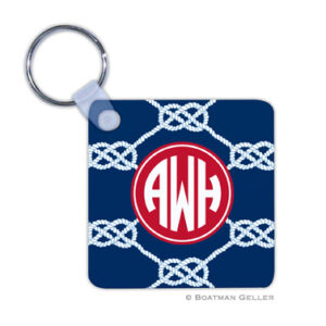 Keychain - Nautical Knot Navy
