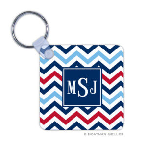 Keychain - Chevron Blue & Red