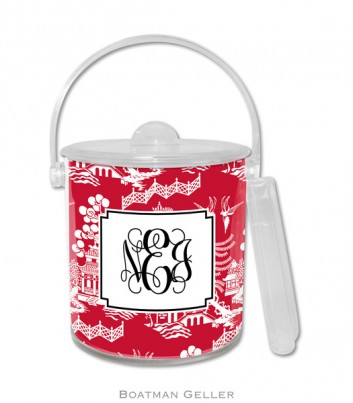 Ice Bucket – Chinoiserie Red 1 Ice Bucket - Chinoiserie Red