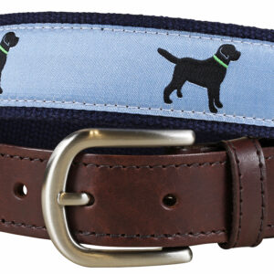 Labrador Retriever (dusty blue/black) Leather Tab Belt