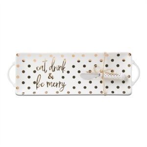 Gold dot be merry platter & spreader set