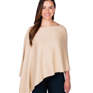 TRADE WIND CASHMERE BLEND DRESS TOPPER PONCHO (Mongolian Cream)