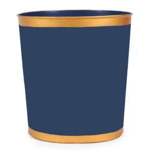 Navy Oval Wastebasket