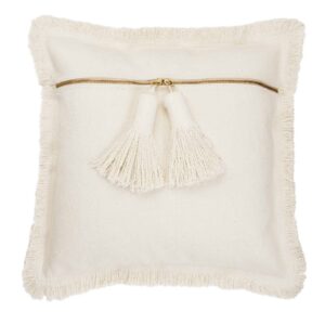 DHURRIE NATURAL TASSEL PILLOW
